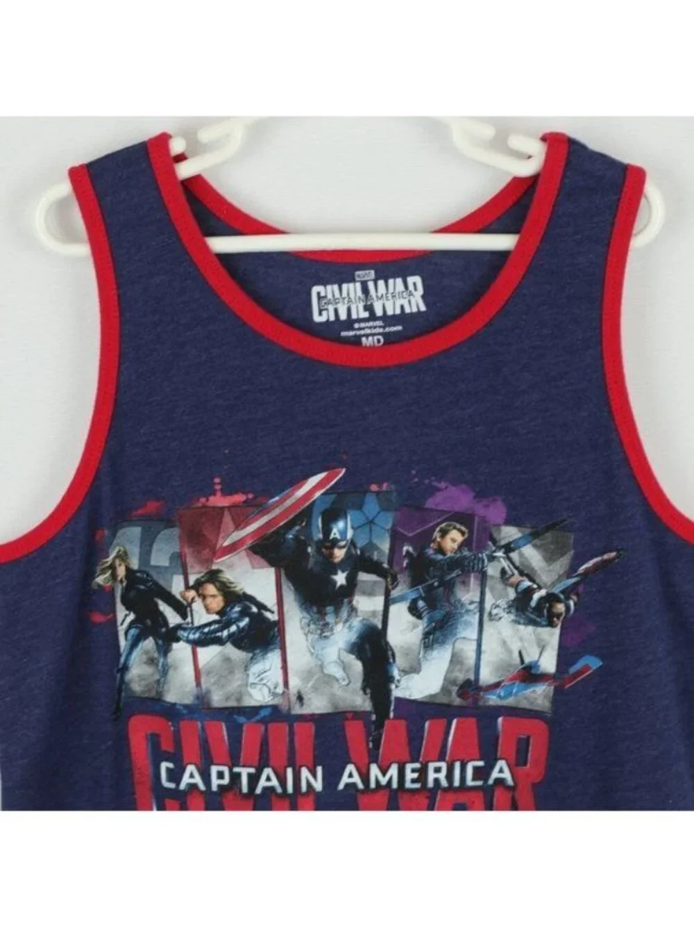 Marvel Captain America Civil War Boys Medium Blue Red Graphic Tank Top